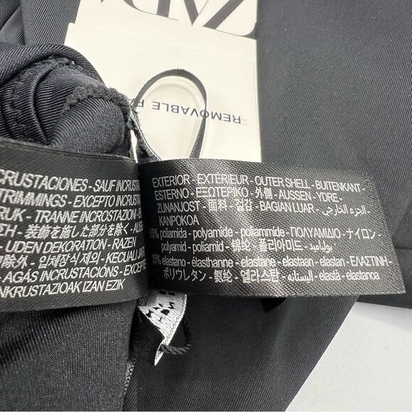 Zara Asymmetric Jeweled One Piece Black Swimsuit - Picture 6 of 11